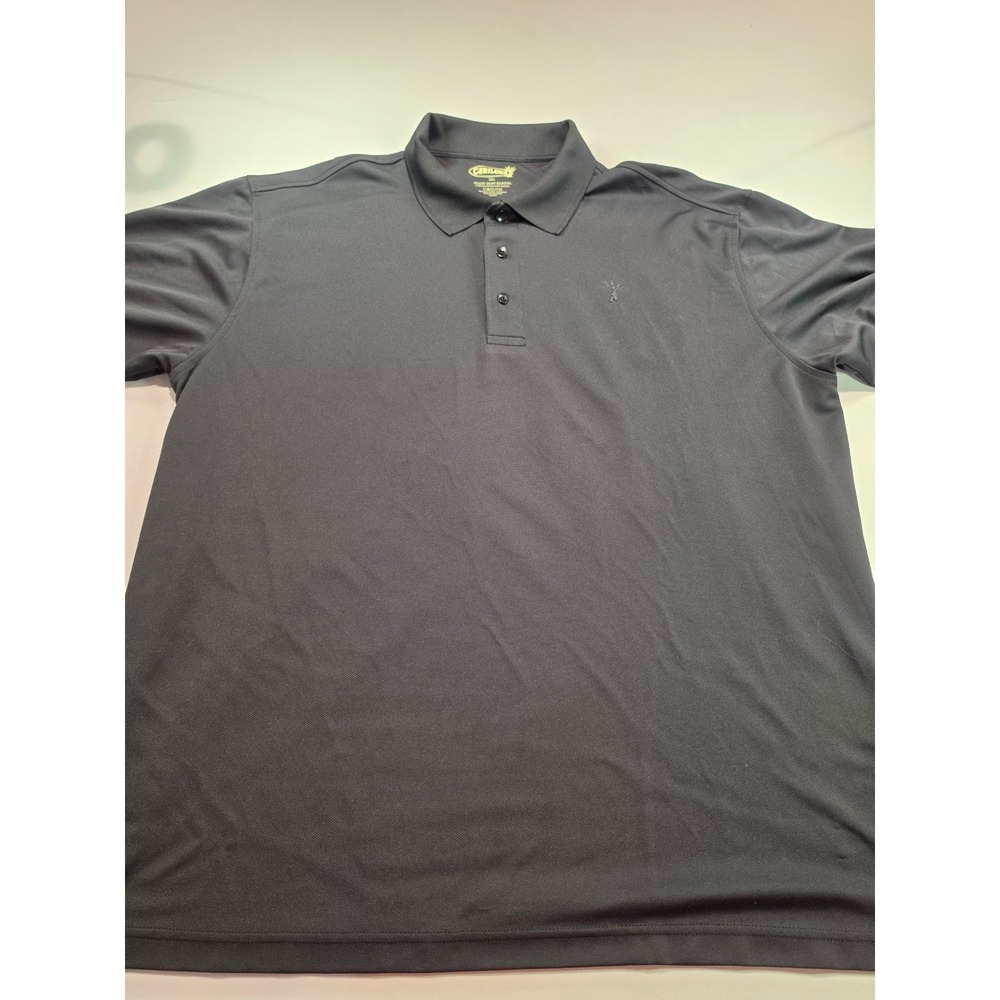 Cariloha Mens XXL Black Bamboo Blend Short Sleeve Polo Shirt Golf Casual 1047